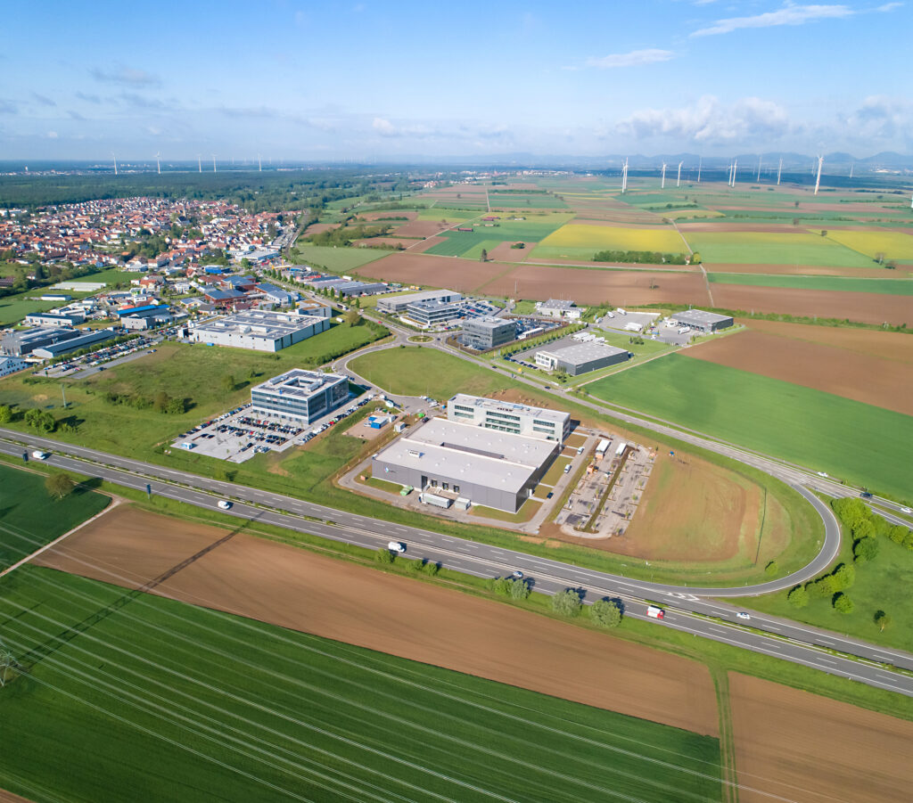 Ansicht eines Industriegebietes aus der Vogelperspektive