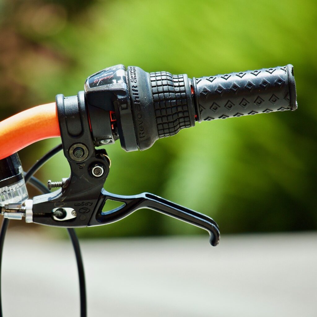 Fahrradlenker mit Bremse Detailansicht